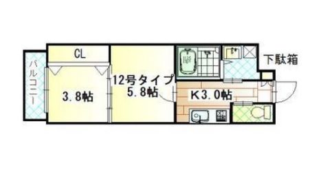 ギャラン御供所町212号室-間取り