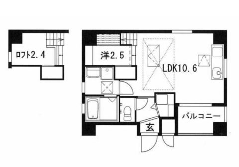 ＲＥＮＡＣＥ　ＦＯＲＥＳＴ　ＨＡＫＡＴＡ702号室-間取り