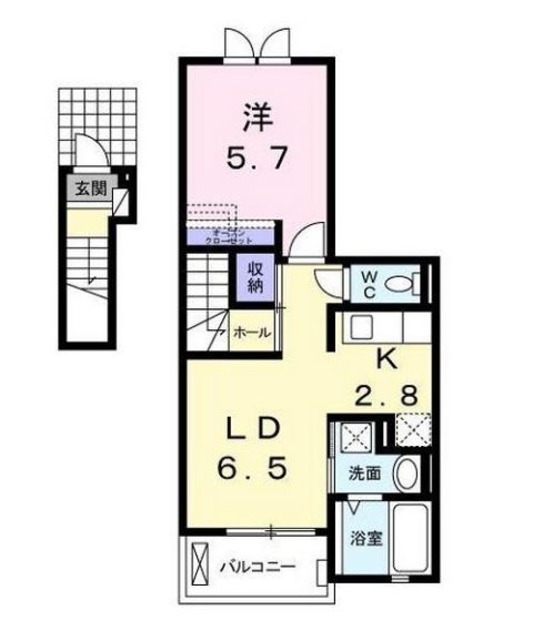 グラニテC202号室-間取り