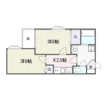 フォンテーヌ博多202号室-間取り