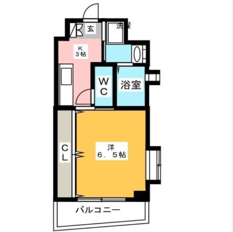 コスモス御笠川501号室-間取り