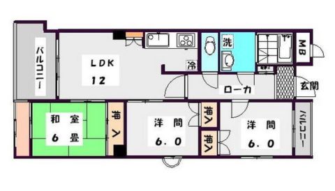 エステートマンション西公園605号室-間取り