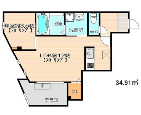 ジェンティーレ美野島II102号室-間取り