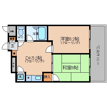 ダイナコートパピヨン吉塚401号室-間取り