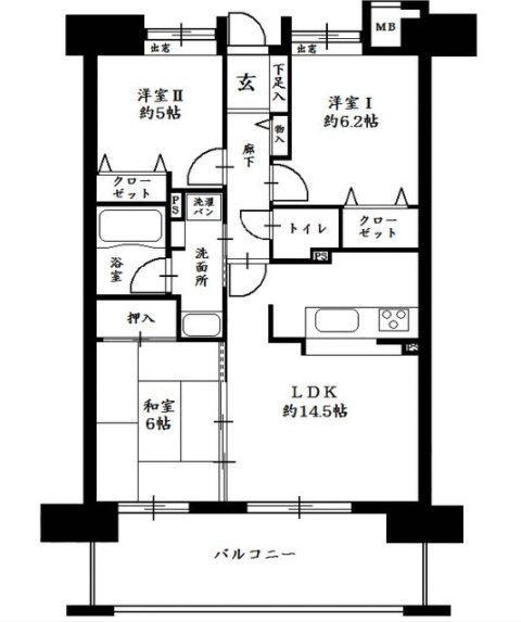 アンピール東大橋1003号室-間取り