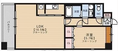 グランパーク天神Ｃ棟628号室-間取り