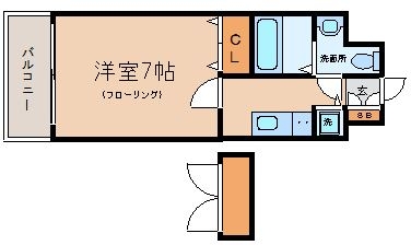 クレタ県庁前304号室-間取り