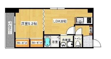 アベニール薬院201号室-間取り