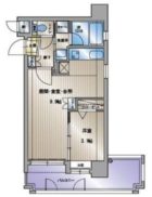 アクタス天神セントラルタワー - 所在階***階の間取り図 4308