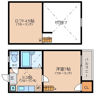 Ｌソワール美野島203号室-間取り