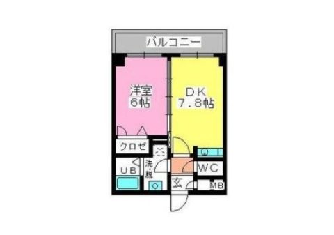 ベイシック大名702号室-間取り