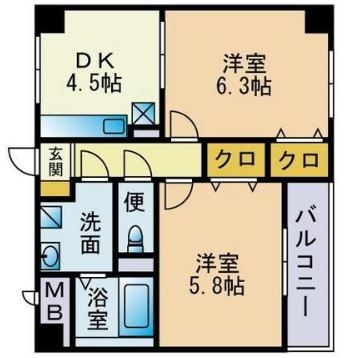 グランドシャルマン桜坂302号室-間取り