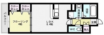 エストレーア薬院1002号室-間取り