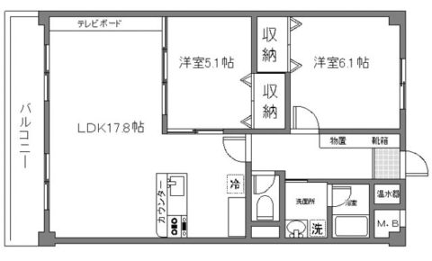 六本松ハウス404号室-間取り