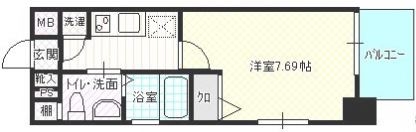 ローズモントフレア天神南201号室-間取り