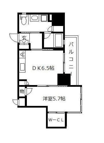 ライフ・モア春吉203号室-間取り