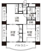 ロマネスク渡辺通南第2 - 所在階***階の間取り図 4443