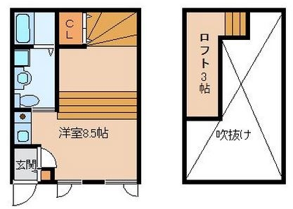 シャンブル清川103号室-間取り