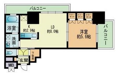 ＲＪＲプレシア吉塚駅前908号室-間取り