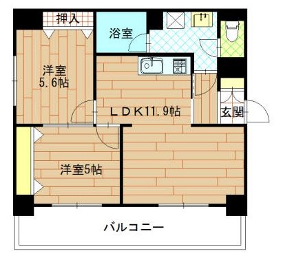 エステート博多駅南ハウス401号室-間取り