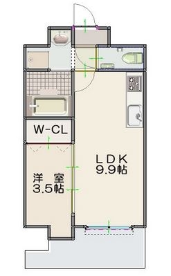 ルッシェ博多駅東403号室-間取り