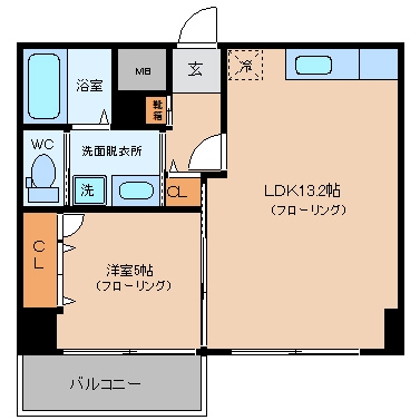 チサンマンション祇園407号室-間取り