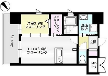 エンクレスト天神SIDE808号室-間取り