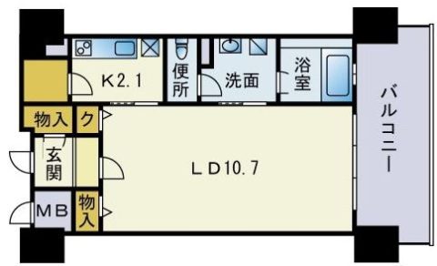 アメックス博多ベルテックステージ207号室-間取り