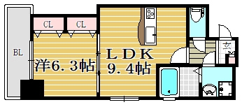 プレジールTJ502号室-間取り