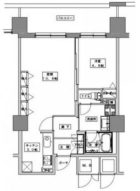 天神プレイスWEST棟 - 所在階***階の間取り図 4555