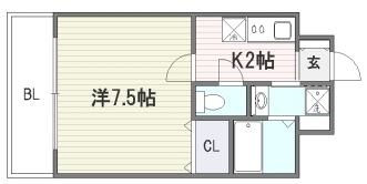 サヴォイ　博多ブールバール407号室-間取り