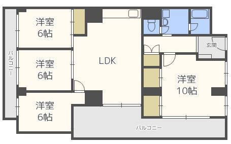 日商岩井今泉マンション909号室-間取り