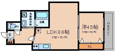 ゆうプラザ博多駅東Ｂ棟202号室-間取り