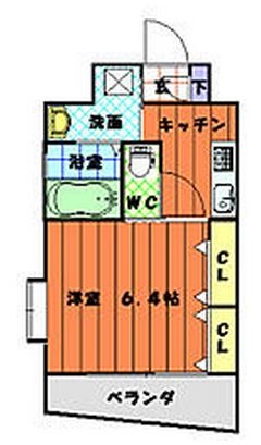 コスモス御笠川702号室-間取り