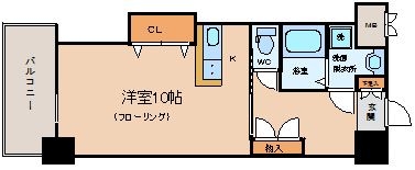 ロイヤル渡辺通II805号室-間取り