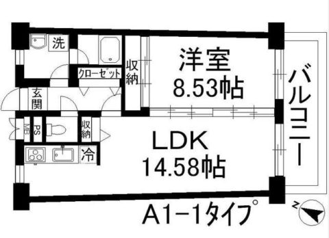 アーバンハイツ住乃江806号室-間取り