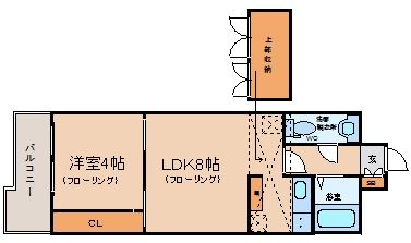 エステートモア平尾公園通り1205号室-間取り