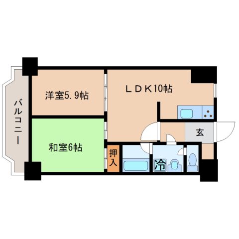 ダイアパレス博多駅前709号室-間取り