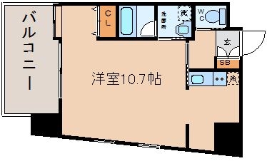 アソシアグロッツォ天神ミッドシティ601号室-間取り