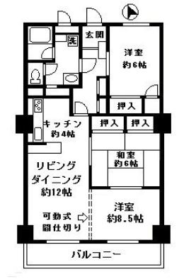 大手門コーポ412号室-間取り