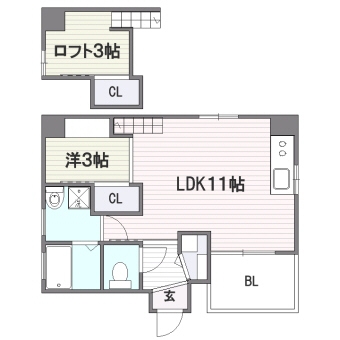 ＲＥＮＡＣＥ　ＦＯＲＥＳＴ　ＨＡＫＡＴＡ302号室-間取り