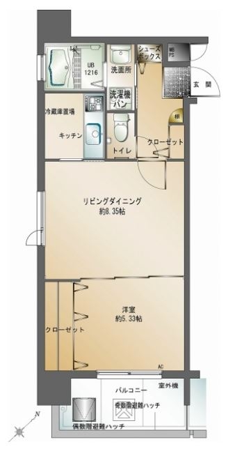 エンクレスト天神南III705号室-間取り