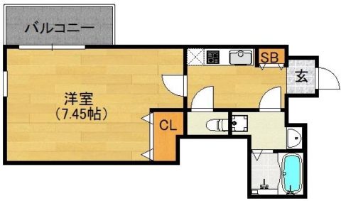 ローズモントフレア六本松406号室-間取り