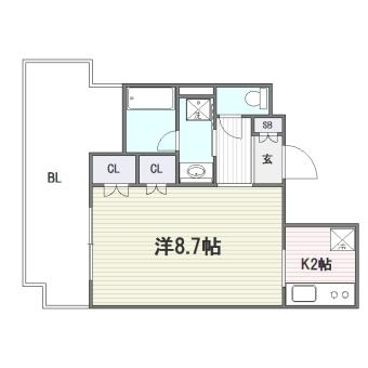 ＲＪＲプレシア吉塚駅前307号室-間取り