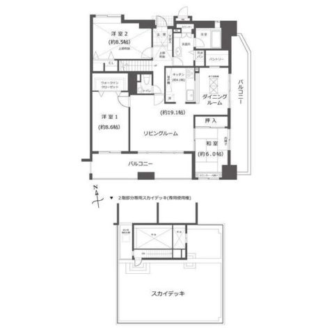 コアマンション桜坂プレジオ壱番館1502号室-間取り