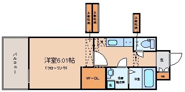 エンクレスト天神ＦＯＣＵＳ1007号室-間取り