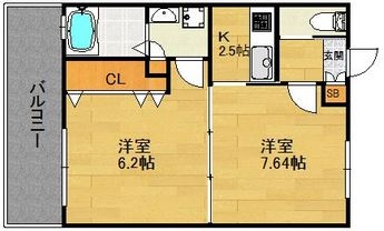 エンクレスト天神南III202号室-間取り