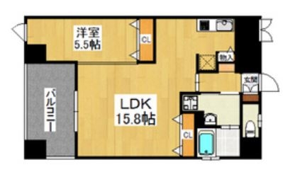 ロールベール博多駅前1102号室-間取り