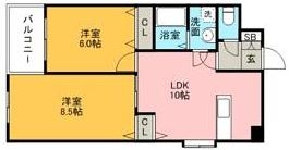 リバティ天神南1105号室-間取り