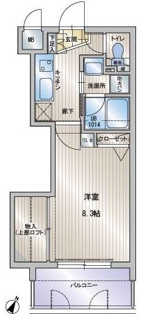 アクタス天神セントラルタワー1108号室-間取り